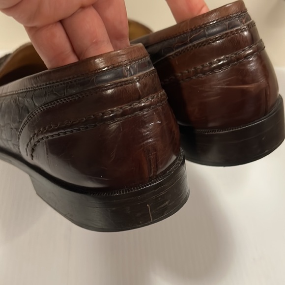 JOHNSTON & MURPHY Size 11 M BROWN CELLINI CROCODILE TASSEL LOAFERS size 10.5 N - Picture 8 of 17